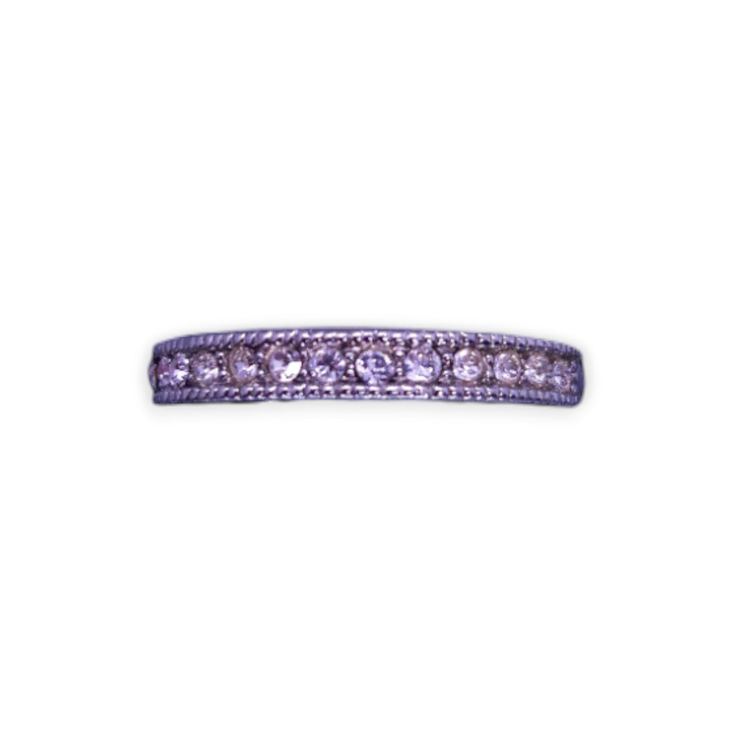 Silver Tone Clear Cubic Zirconia Classic Ring