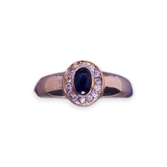 Gold Tone Cubic Zirconia Classic Ring