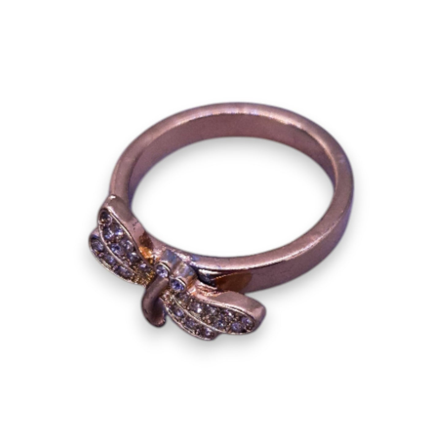 Gold Tone Cubic Zirconia Nature Inspired Dragonfly Ring