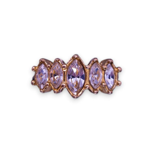 Gold Tone Cubic Zirconia Classic Ring