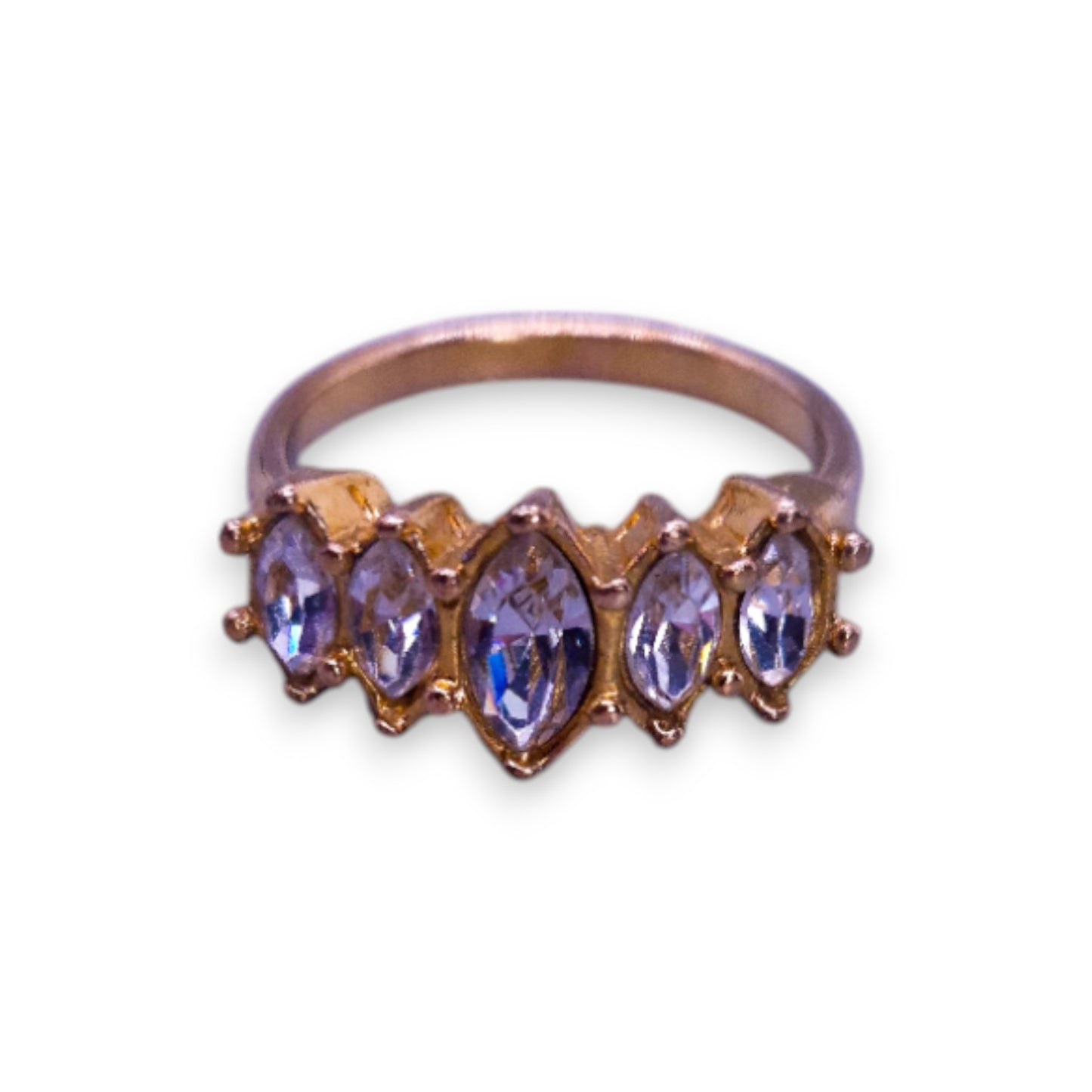Gold Tone Cubic Zirconia Classic Ring