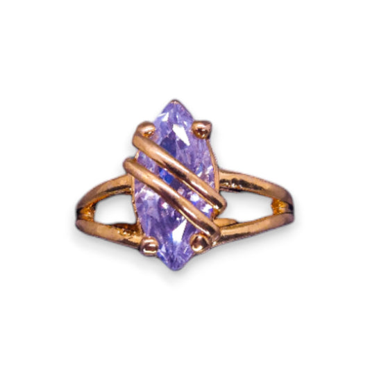 Gold Tone Cubic Zirconia Classic Ring
