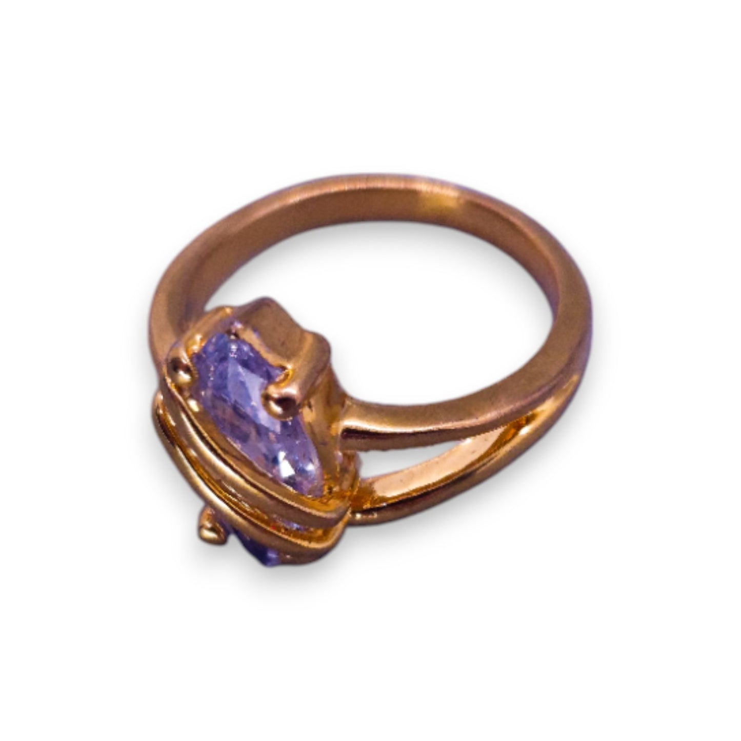Gold Tone Cubic Zirconia Classic Ring