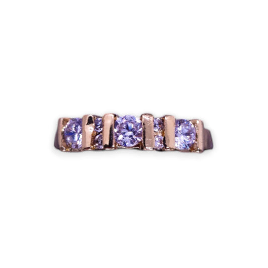Gold Tone Cubic Zirconia Classic Ring