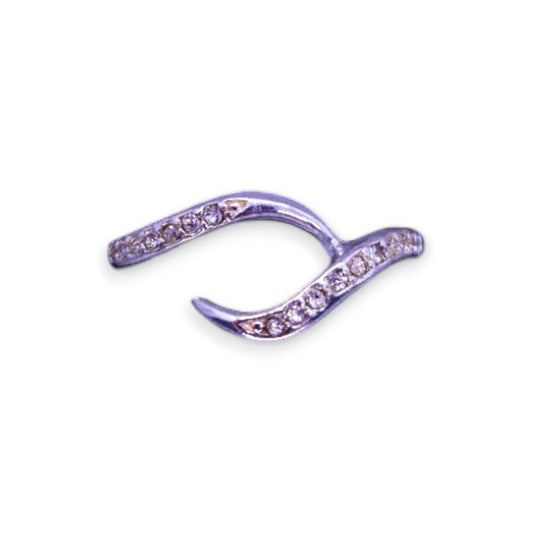 Silver Tone Clear Cubic Zirconia Classic Ring