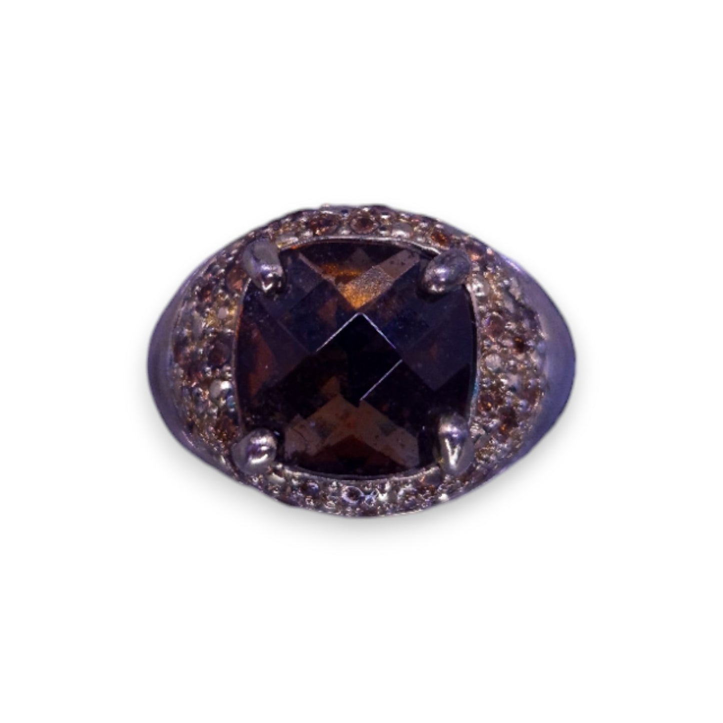 Gold Tone Brown Cubic Zirconia Classic Ring