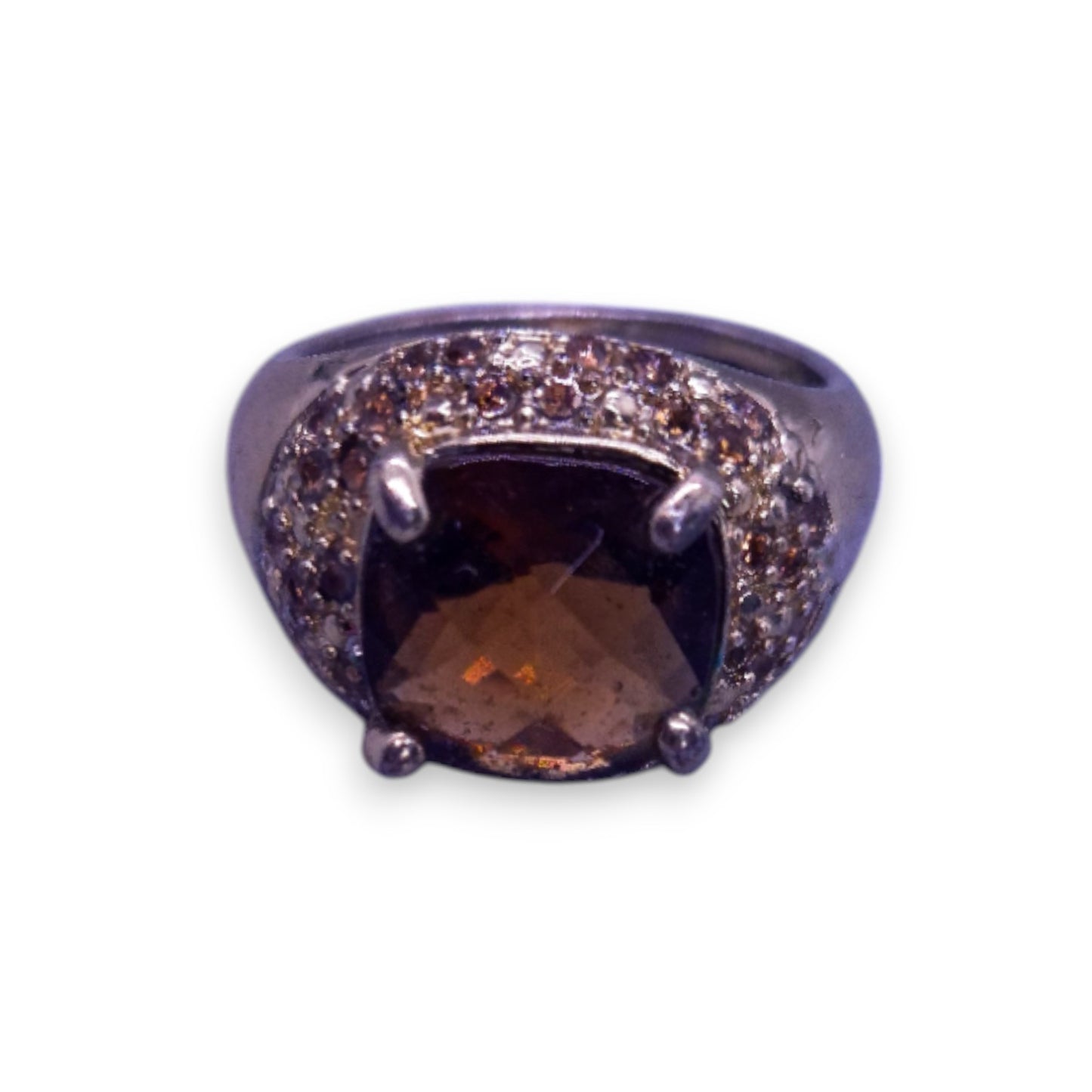 Gold Tone Brown Cubic Zirconia Classic Ring