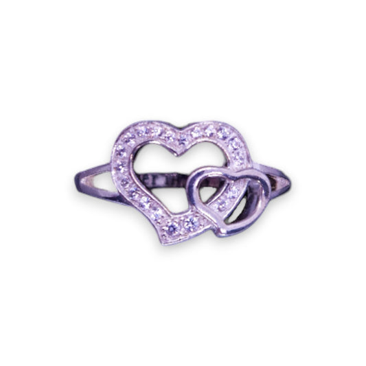 Sterling Silver Clear Cubic Zirconia Romantic Ring