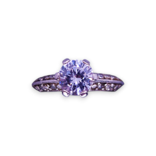 Sterling Silver Clear Cubic Zirconia Classic Ring