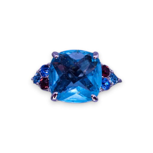 Sterling Silver Blue & Purple Cubic Zirconia Modern Ring