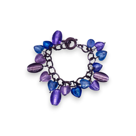 Silver Tone Glass Beads Classic Bracelet