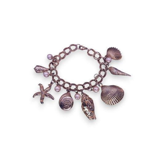 Gold Tone Nature Inspired Seashore Bracelet