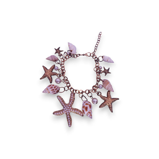 Gold Tone Nature Inspired Seashore Bracelet