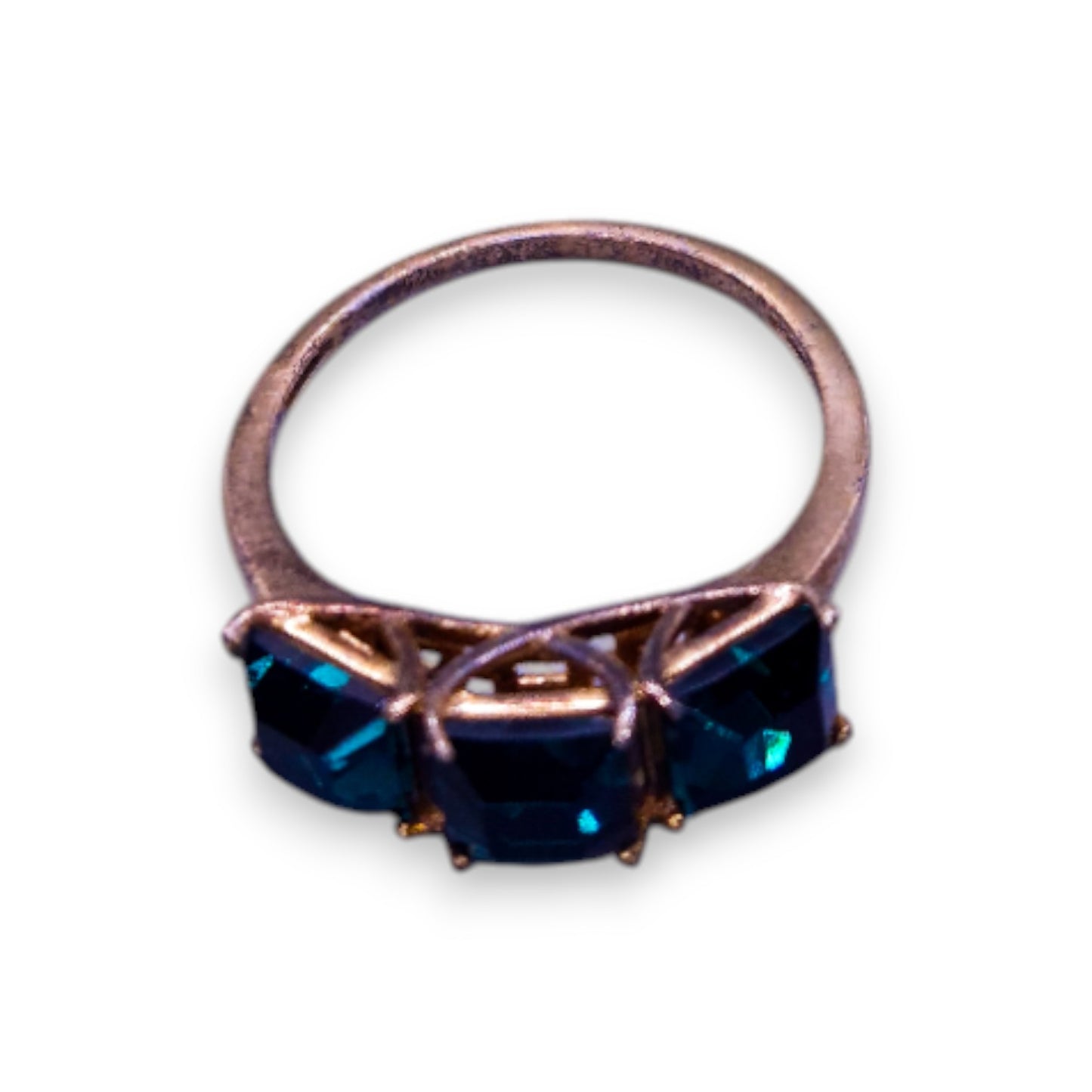 Gold Tone Green Swarovski Zirconia Classic Ring