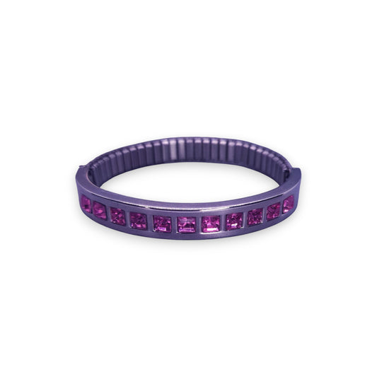 Silver Tone Pink Stones Classic Bracelet