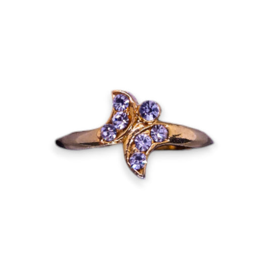 Gold Tone Cubic Zirconia Classic Ring
