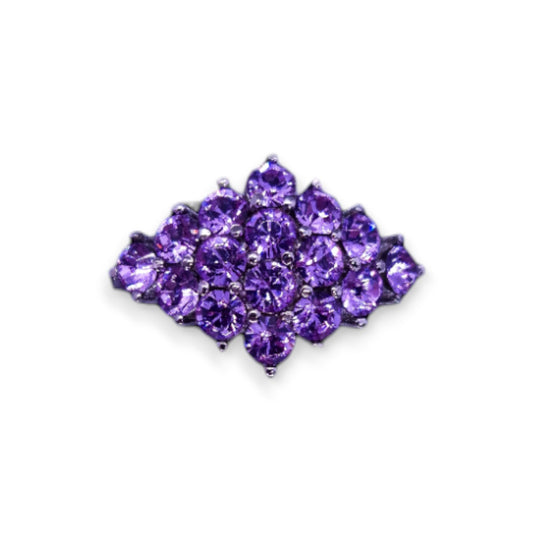 Stainless Steel Purple Swarovski Zirconia Classic Ring