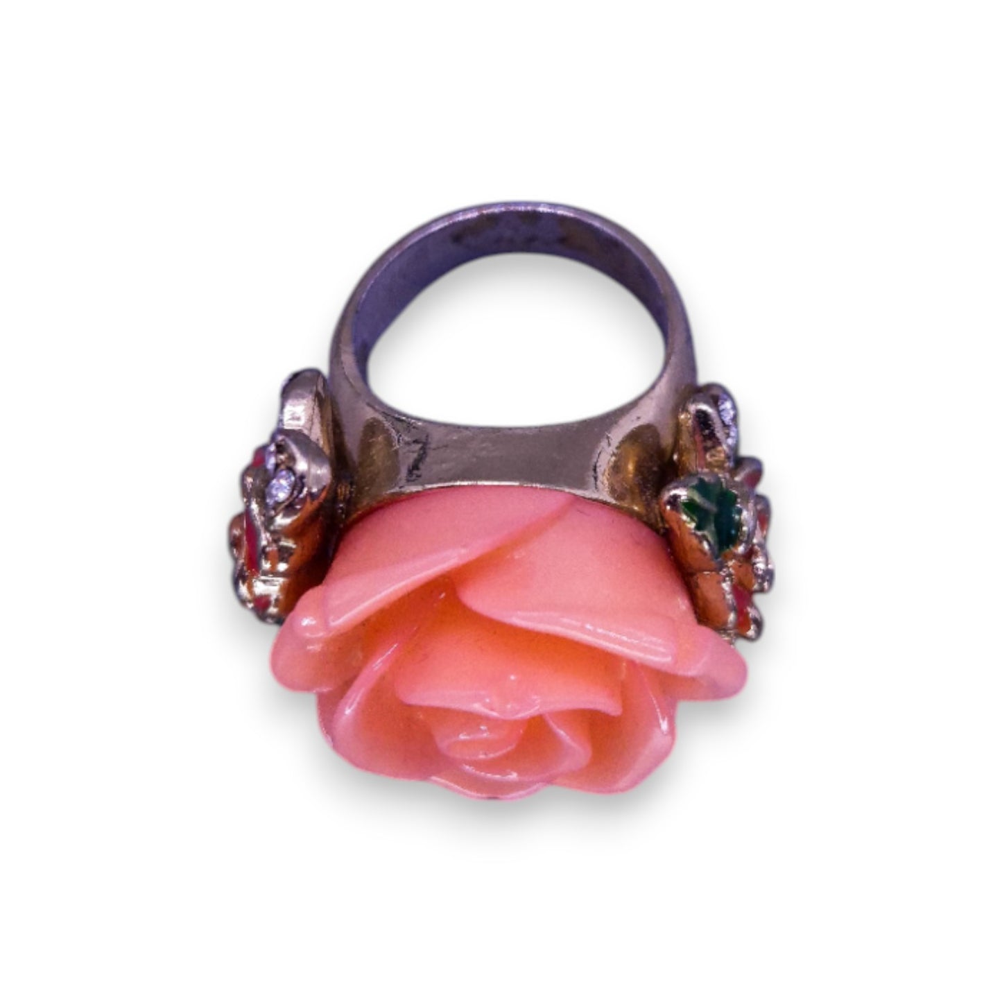 Gold Tone Cubic Zirconia Nature Inspired Ring
