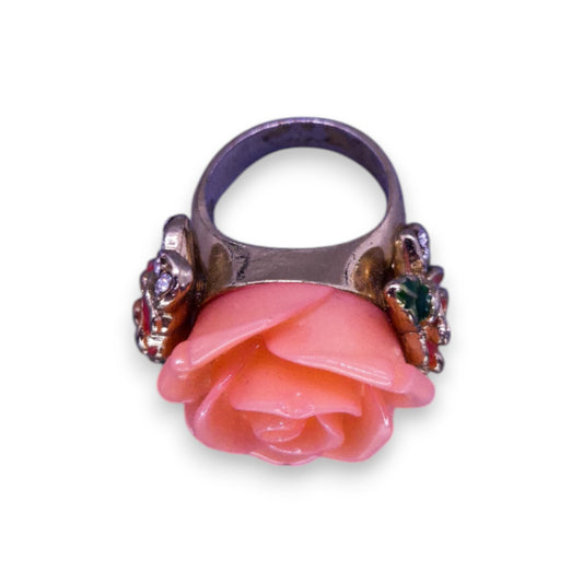 Gold Tone Cubic Zirconia Nature Inspired Ring