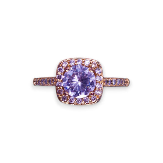 Gold Tone Cubic Zirconia Classic Ring