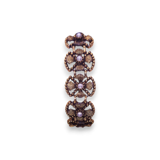 Gold Tone Faux Pearls Art Deco Bracelet