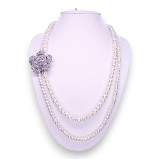 Pearl & Cubic Zirconia Classic Necklace