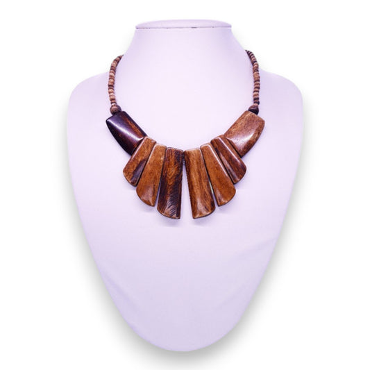 Wood Token Bohemian Necklace