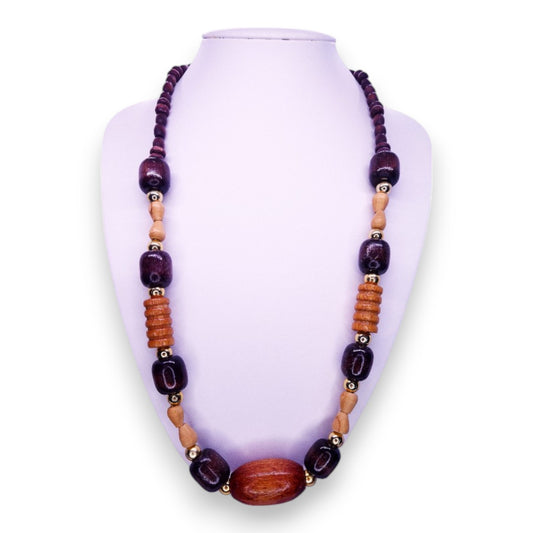 Wood Bead Bohemian Necklace