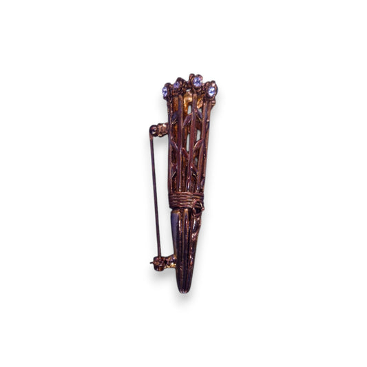 Gold Tone Cubic Zirconia Vintage Brooch