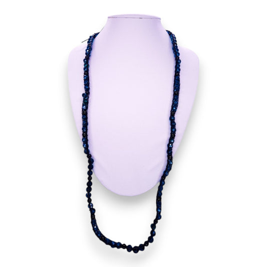 Leather Plastic Beads Statement Necklace