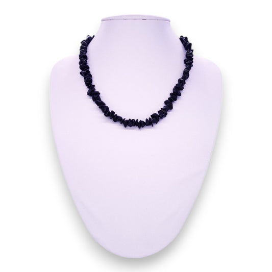 Jet Classic Necklace - Semi-Precious Stone
