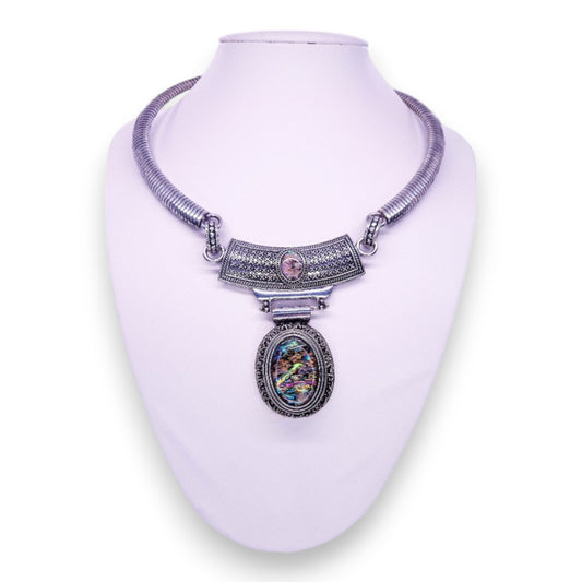 Silver Tone Statement Necklace