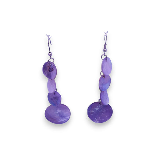 Silver Tone Shell Classic Earrings