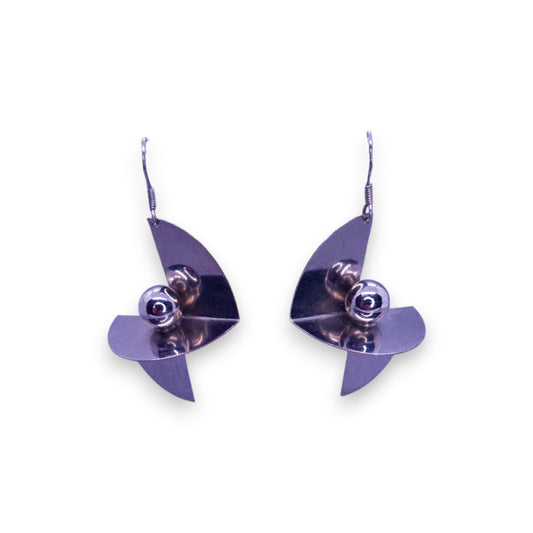 Silver Tone Art Deco Earrings