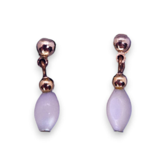 Gold Tone Cloudy Bead Classic Earrings