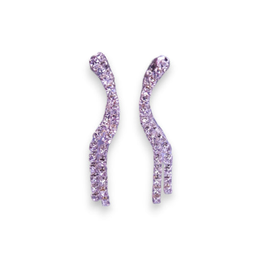 Silver Tone Clear Cubic Zirconia Classic Earrings