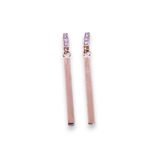 Gold Tone Cubic Zirconia Modern Earrings