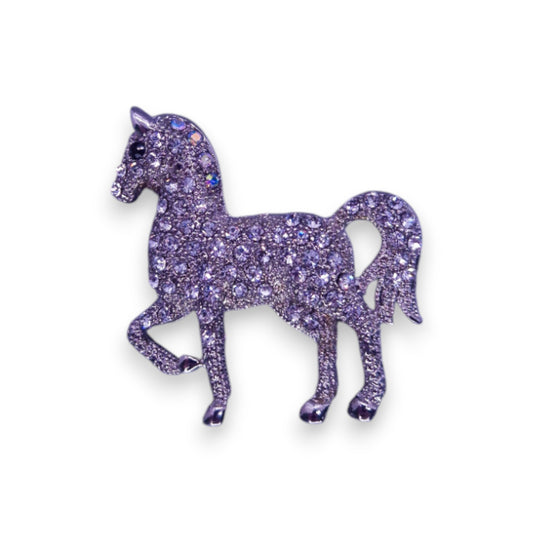 Silver Tone Clear Stones Nature Inspired Brooch