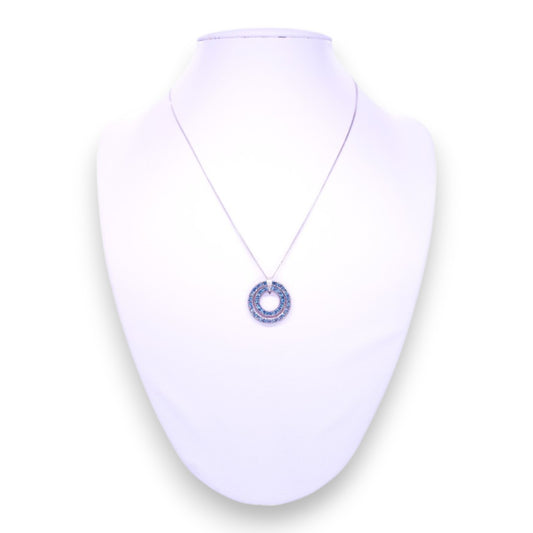 Silver Blue Crystals Classic Necklace & Earrings by Byzantium Collection