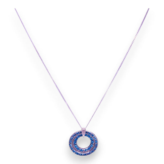 Silver Blue Crystals Classic Necklace & Earrings by Byzantium Collection
