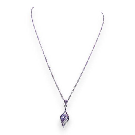 Sterling Silver Clear Cubic Zirconia Classic Necklace