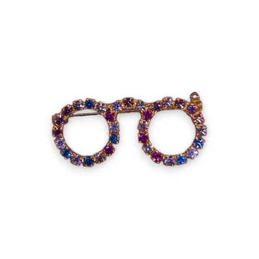 Gold Tone Multi Colour Cubic Zirconia Classic Brooch