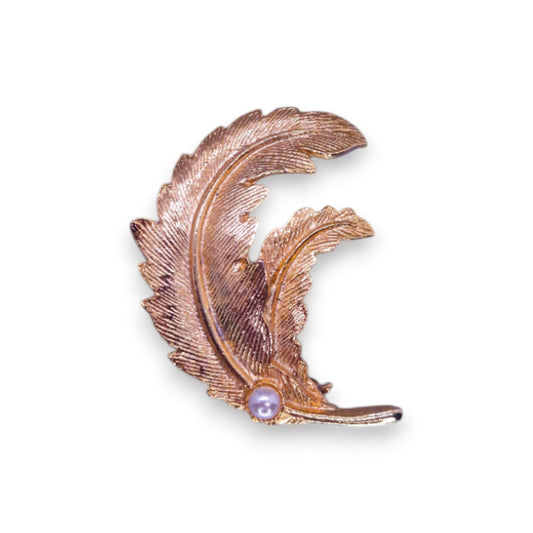 Gold Tone Nature Inspired Brooch