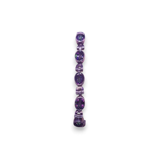Silver Tone Metal Mystic Topaz Classic Bracelet