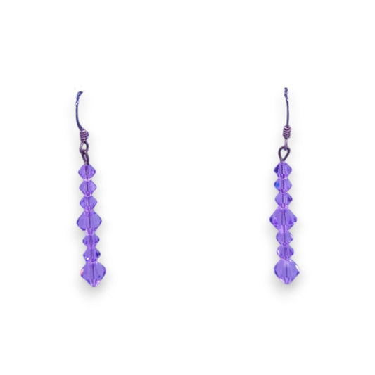 Silver Tone Plastic Beads Classic Earrings