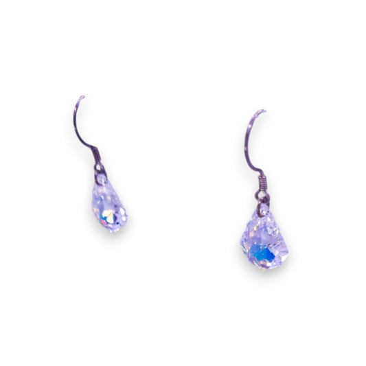 Silver Tone Clear Cubic Zirconia Classic Earrings