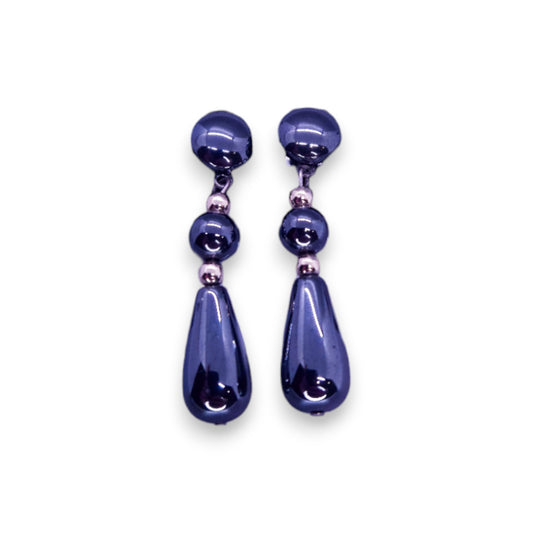 Silver Tone Metal Beads Classic Earrings