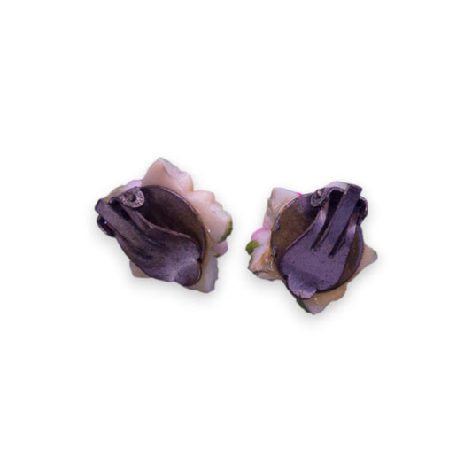 Gold Tone Plastic Nature Inspired Earrings
