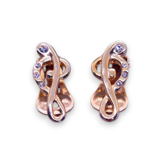 Gold Tone Cubic Zirconia Classic Earrings