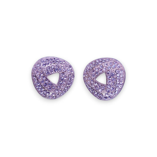 Silver Tone Clear Cubic Zirconia Classic Earrings